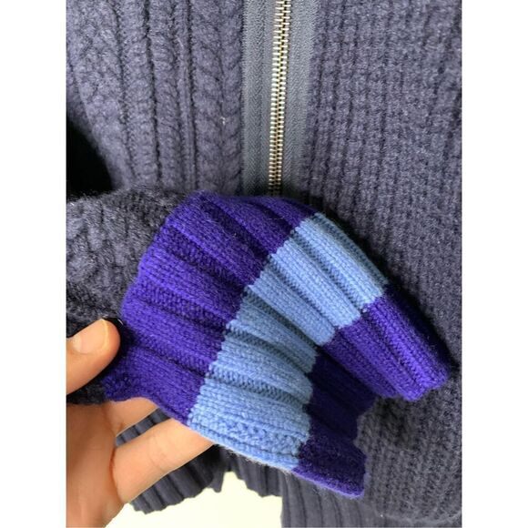 Lewit Asymmetrical Zip Front Wool & Cashmere Sweater women's size small NEW - Picture 4 of 7